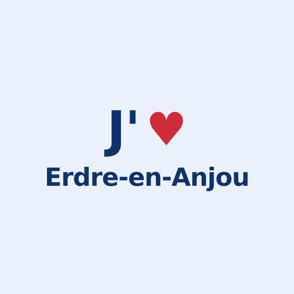 Sticker personnalisé Erdre-en-Anjou — design « J'aime Erdre-en-Anjou » imprimé sur le sticker