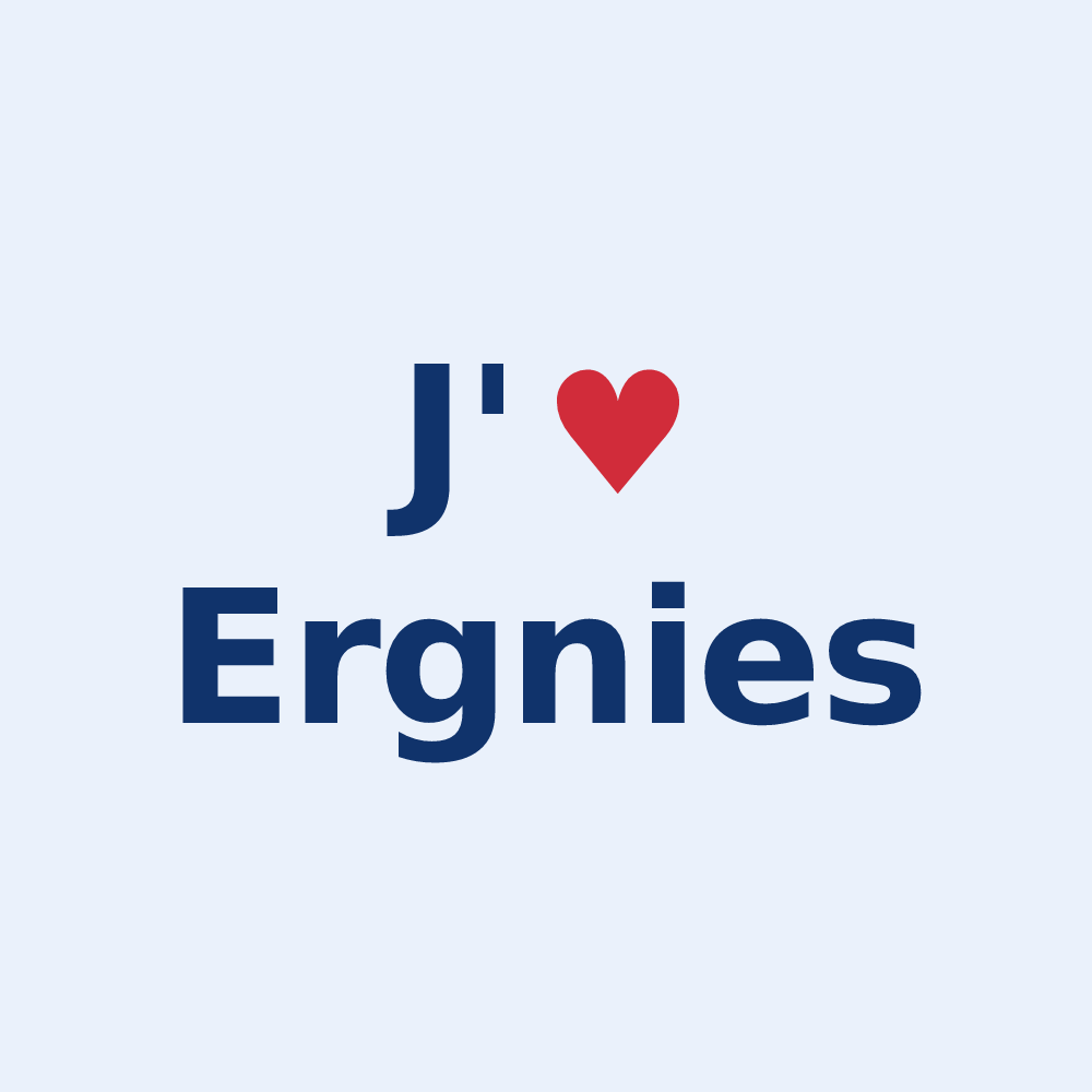 Sticker personnalisé Ergnies — design J'aime Ergnies
