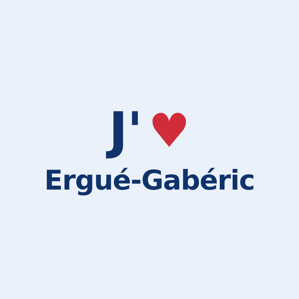 Sticker personnalisé Ergué-Gabéric — design « J'aime Ergué-Gabéric » imprimé sur le sticker