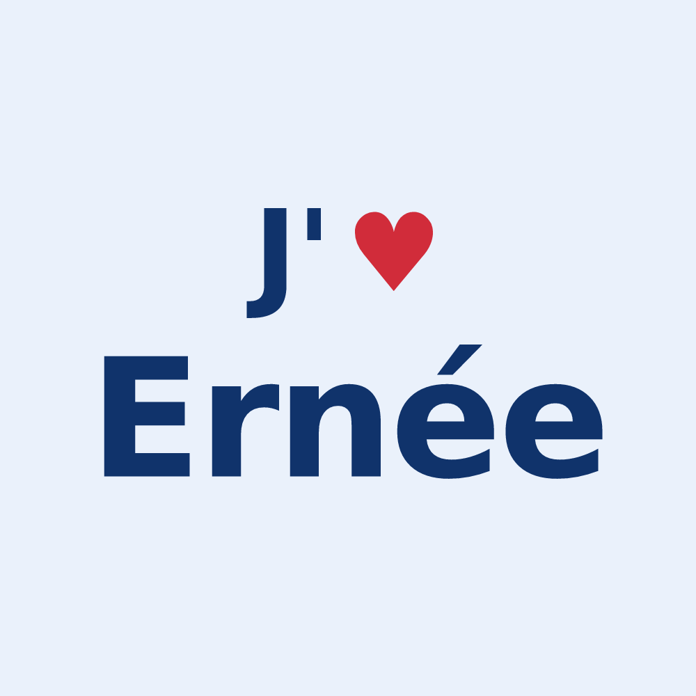 Sticker personnalisé Ernée — design J'aime Ernée