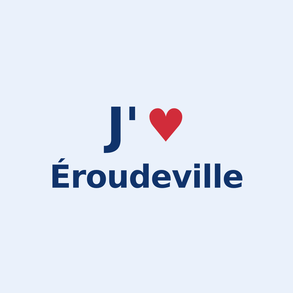 Sticker personnalisé Éroudeville — design J'aime Éroudeville