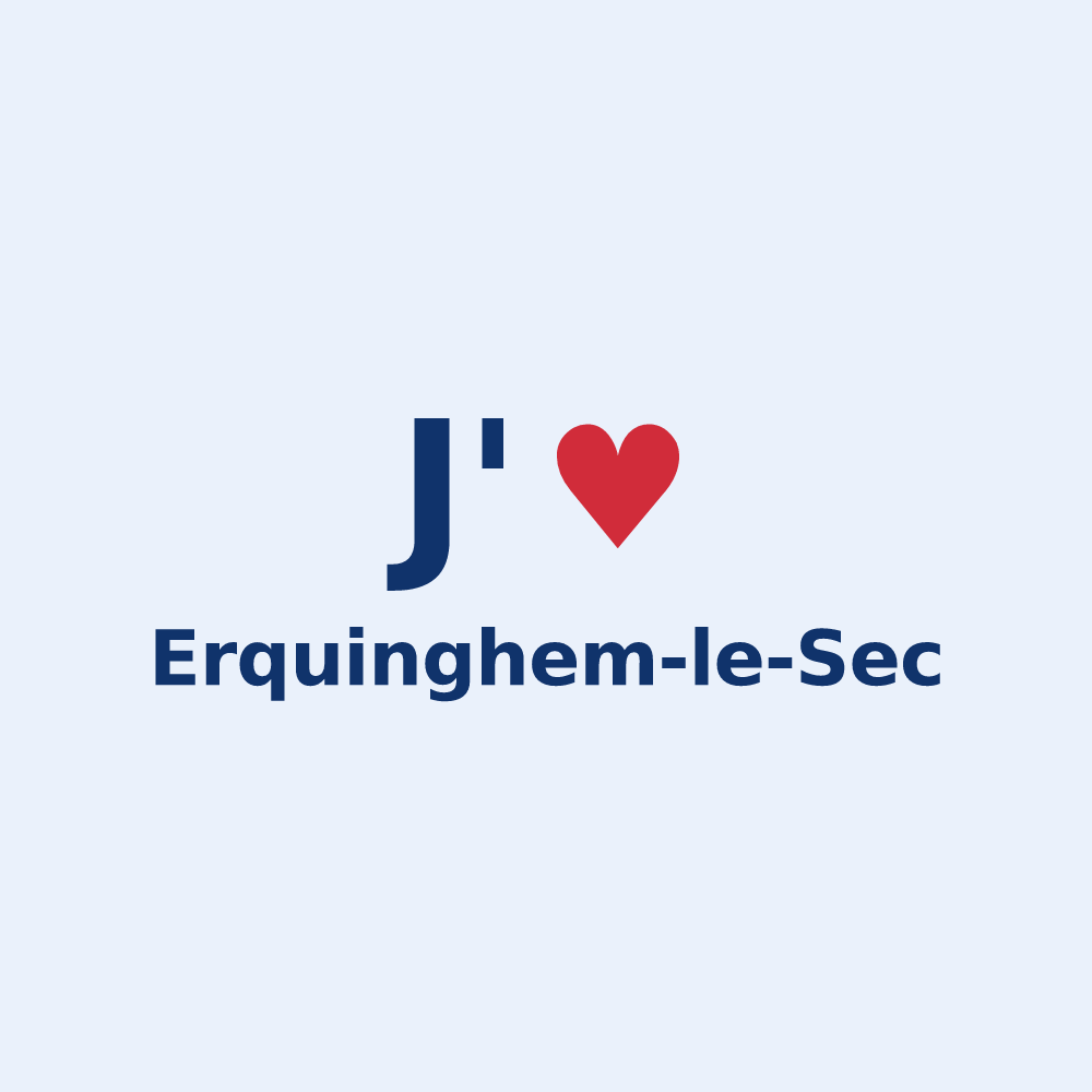 Sticker personnalisé Erquinghem-le-Sec — design J'aime Erquinghem-le-Sec