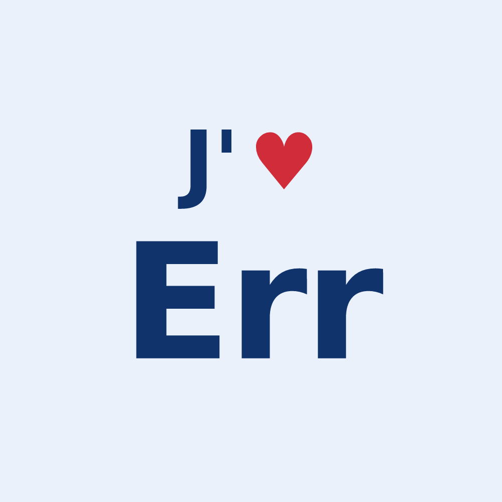 Sticker personnalisé Err — design J'aime Err