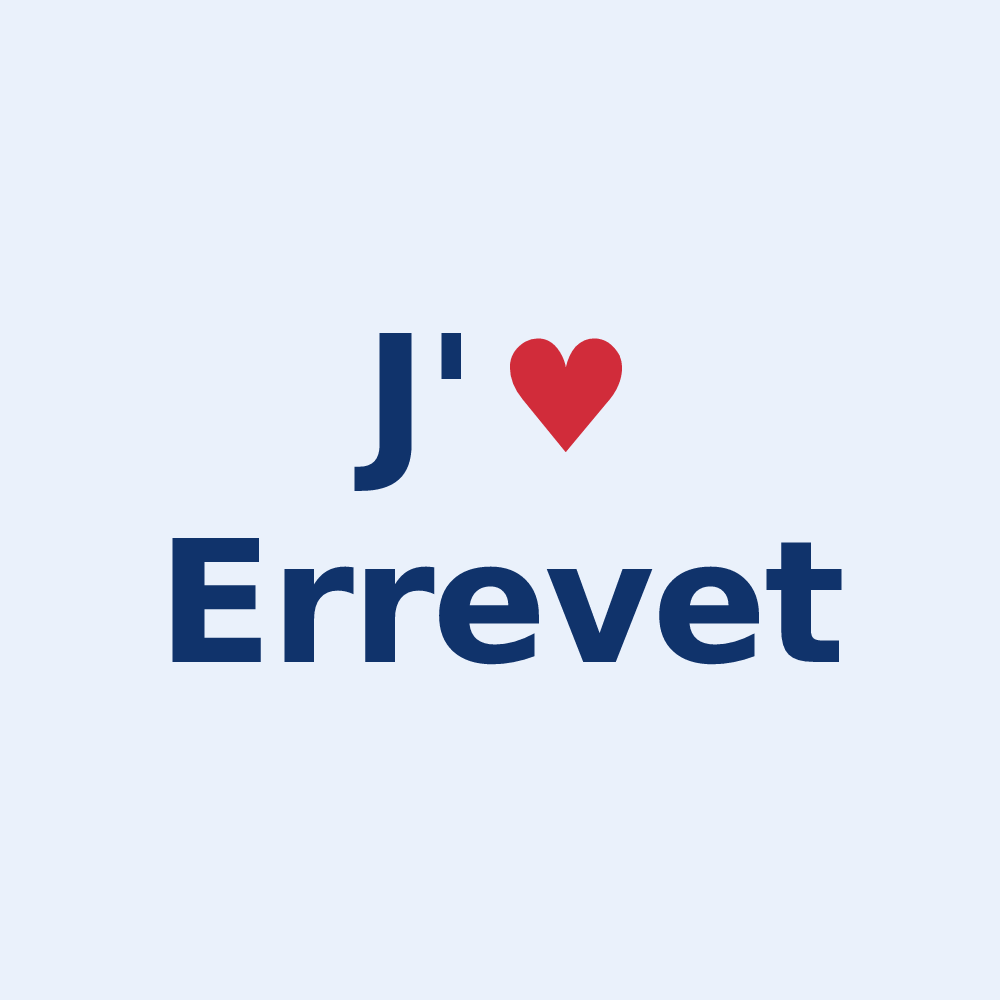 Sticker personnalisé Errevet — design J'aime Errevet