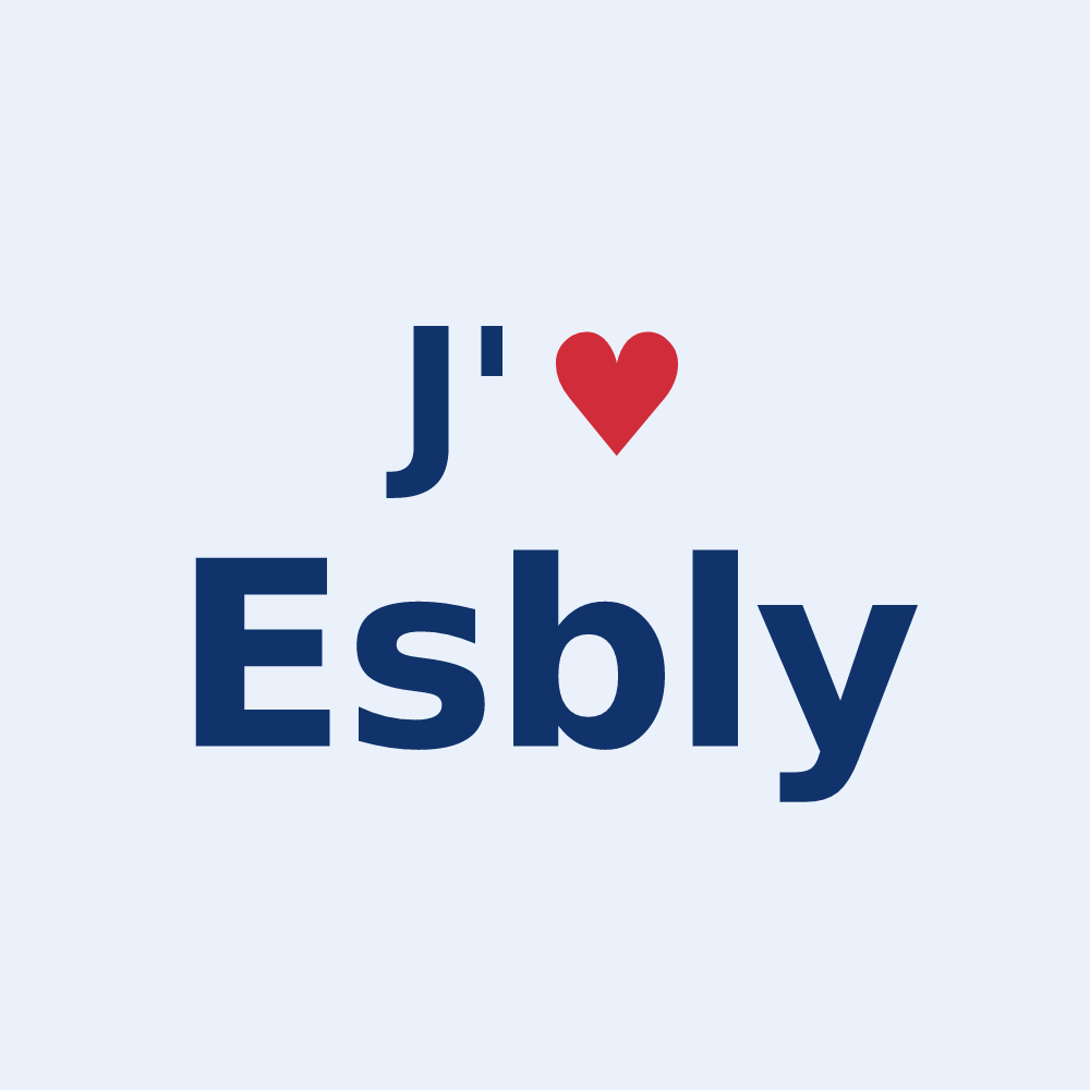Sticker personnalisé Esbly — design J'aime Esbly