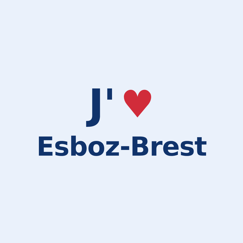 Sticker personnalisé Esboz-Brest — design J'aime Esboz-Brest