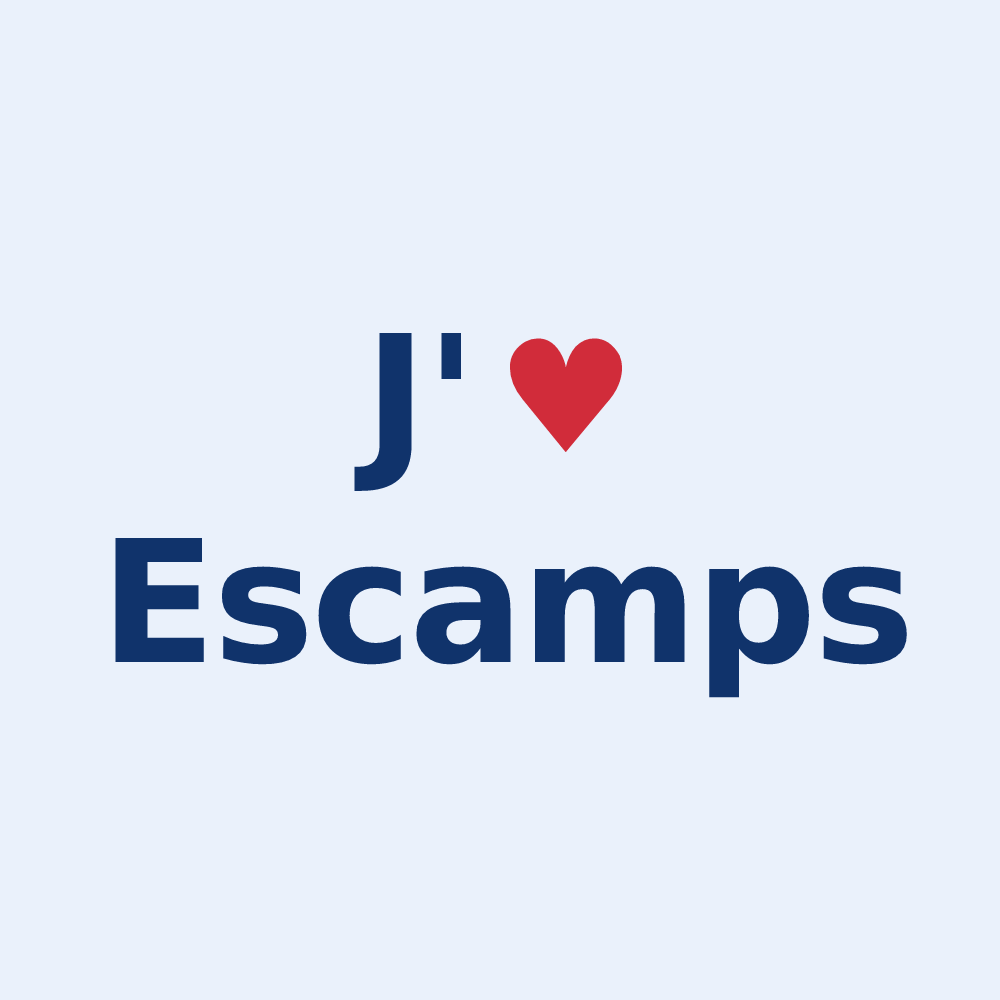 Sticker personnalisé Escamps — design J'aime Escamps