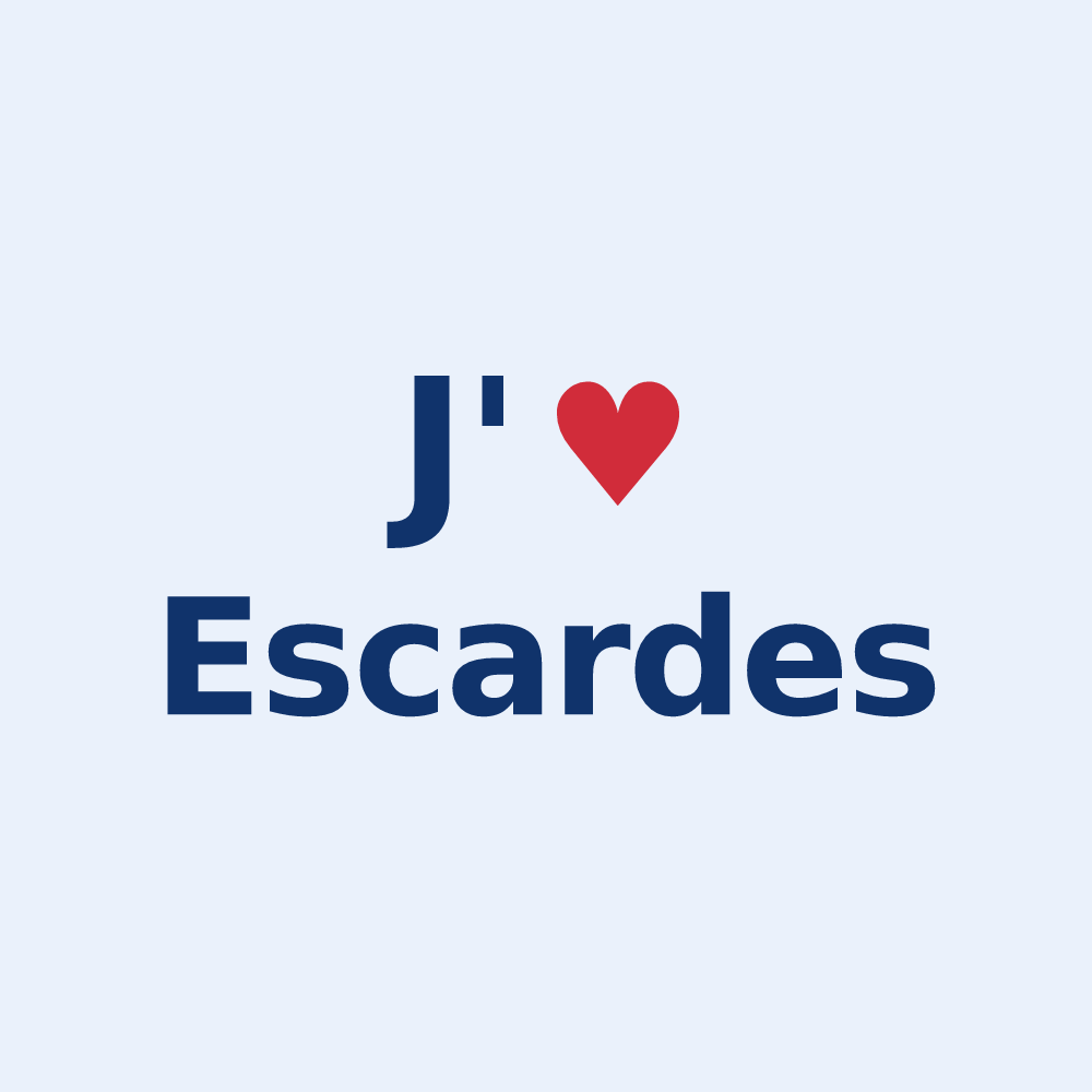 Sticker personnalisé Escardes — design J'aime Escardes