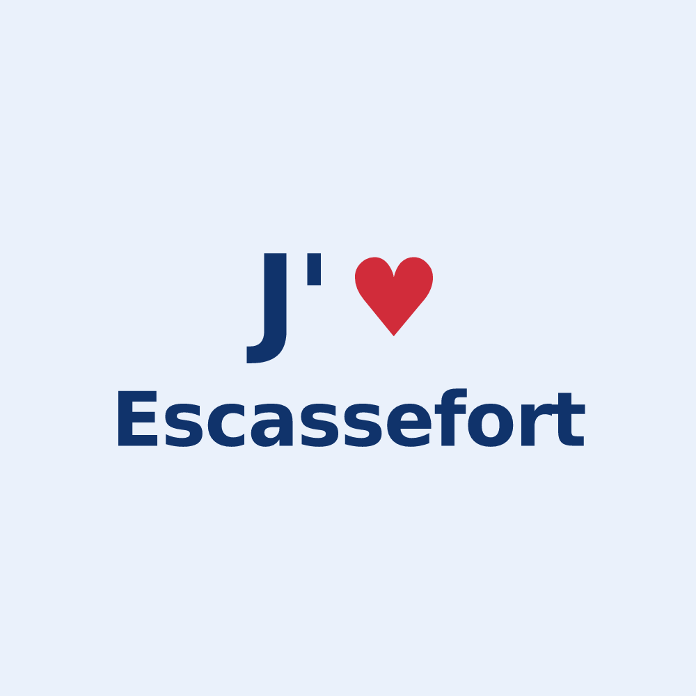 Sticker personnalisé Escassefort — design J'aime Escassefort