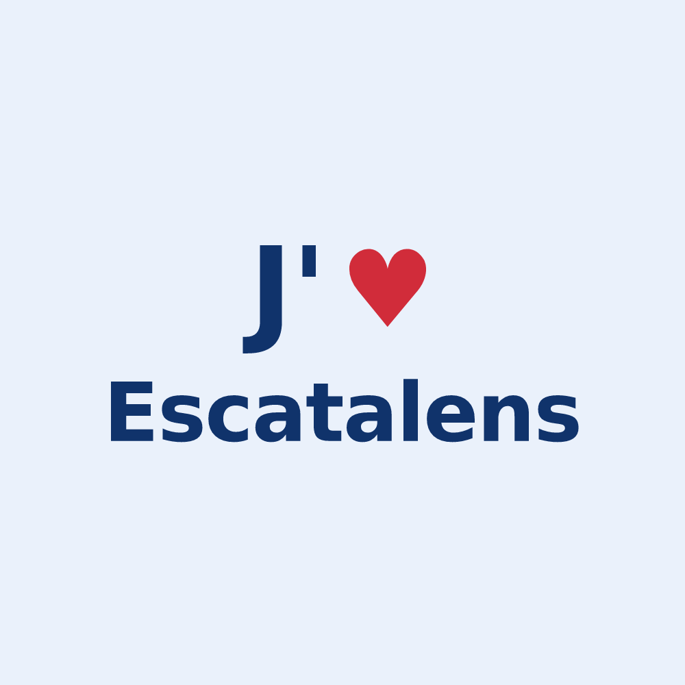 Sticker personnalisé Escatalens — design « J'aime Escatalens » imprimé sur le sticker