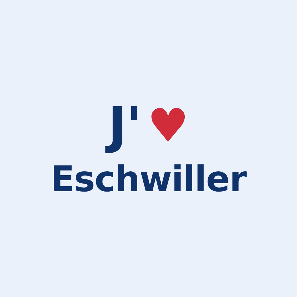 Sticker personnalisé Eschwiller — design « J'aime Eschwiller » imprimé sur le sticker