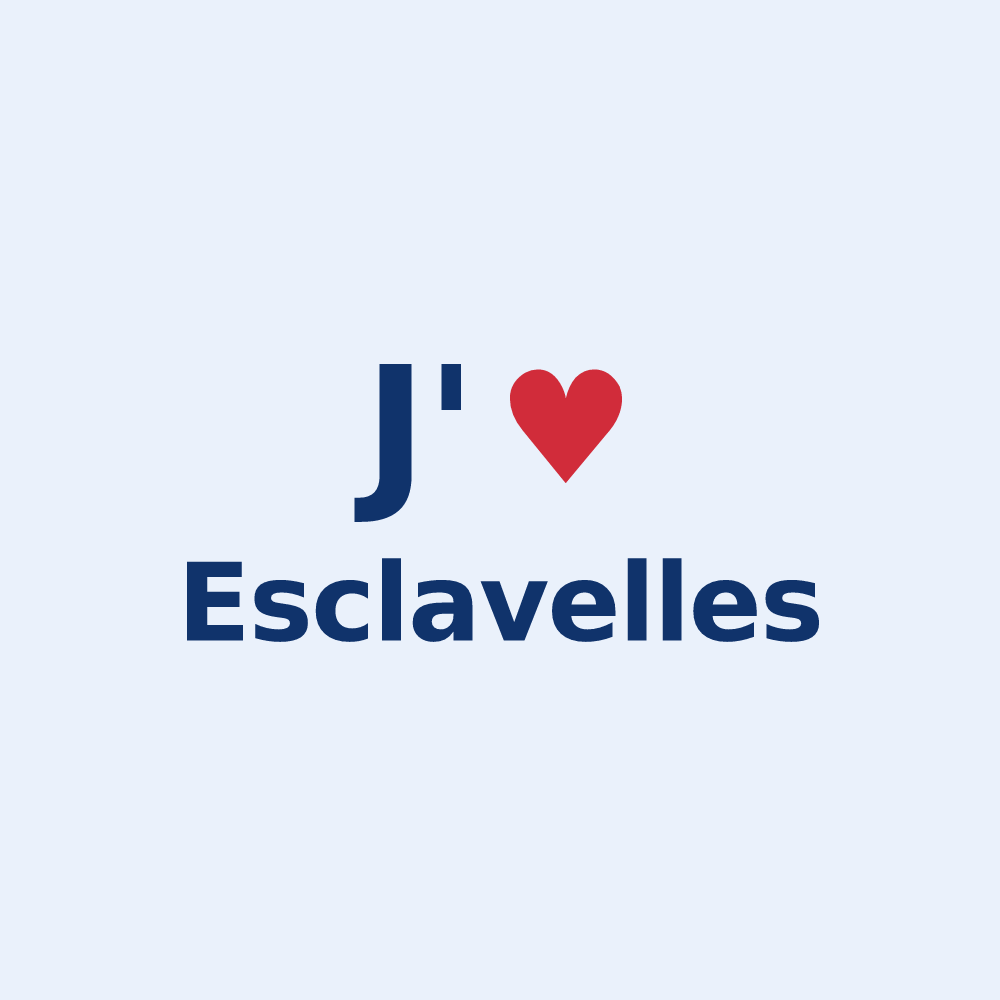 Sticker personnalisé Esclavelles — design J'aime Esclavelles