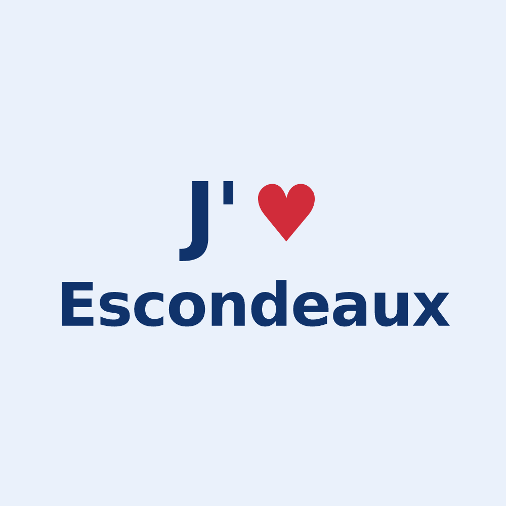 Sticker personnalisé Escondeaux — design « J'aime Escondeaux » imprimé sur le sticker