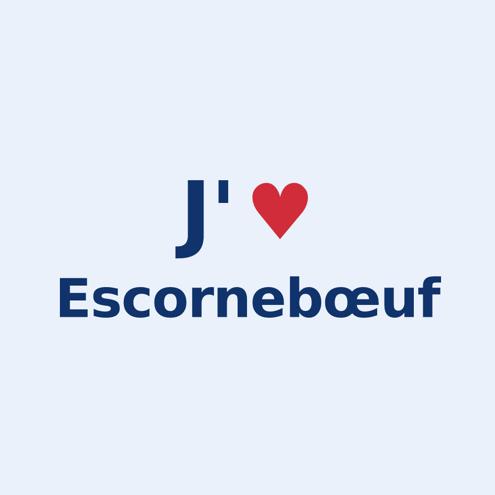 Sticker personnalisé Escornebœuf — design J'aime Escornebœuf