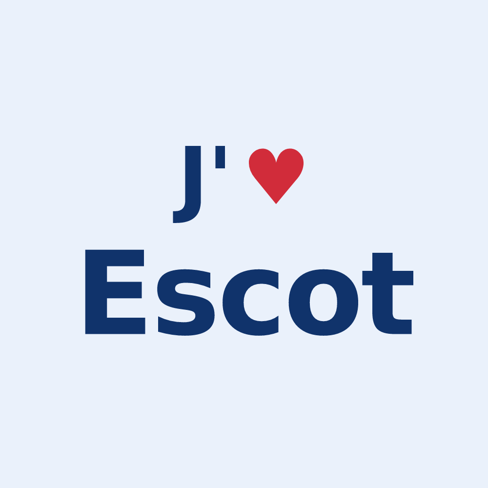 Sticker personnalisé Escot — design J'aime Escot