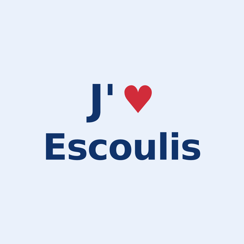 Sticker personnalisé Escoulis — design J'aime Escoulis