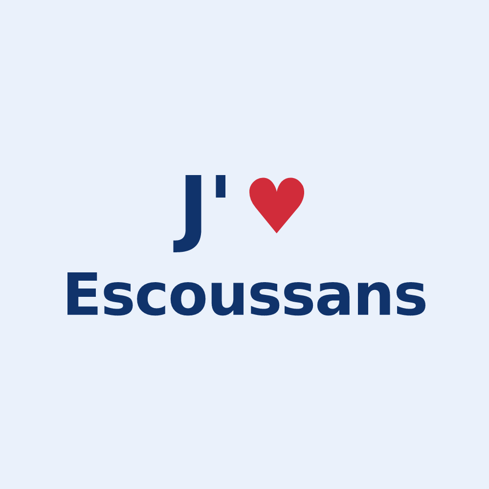 Sticker personnalisé Escoussans — design J'aime Escoussans