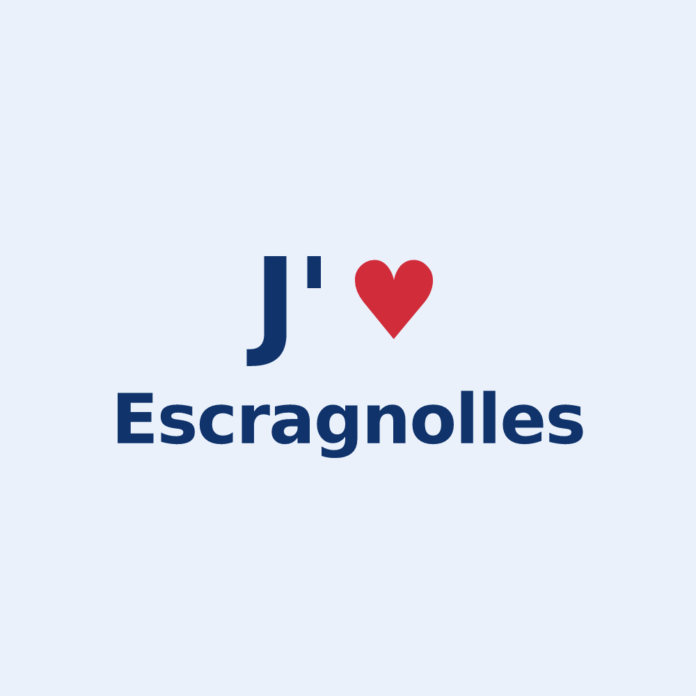 Sticker personnalisé Escragnolles — design « J'aime Escragnolles » imprimé sur le sticker
