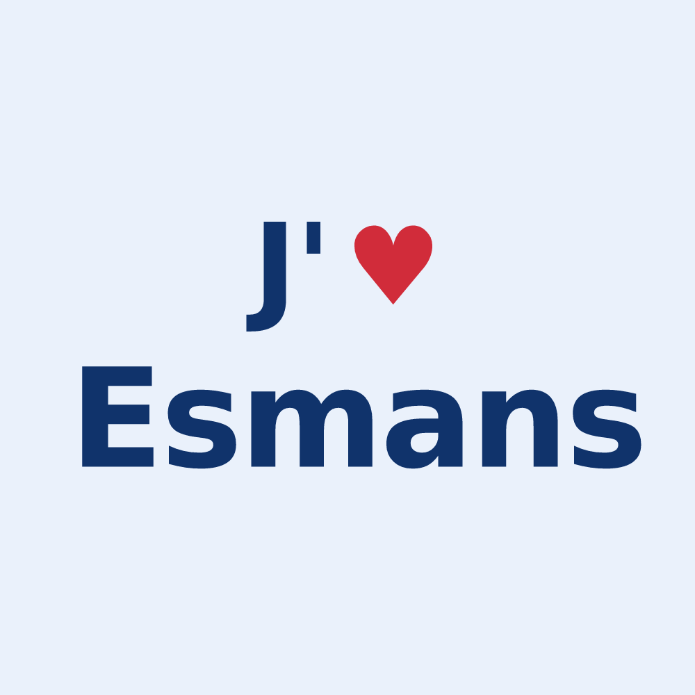 Sticker personnalisé Esmans — design J'aime Esmans