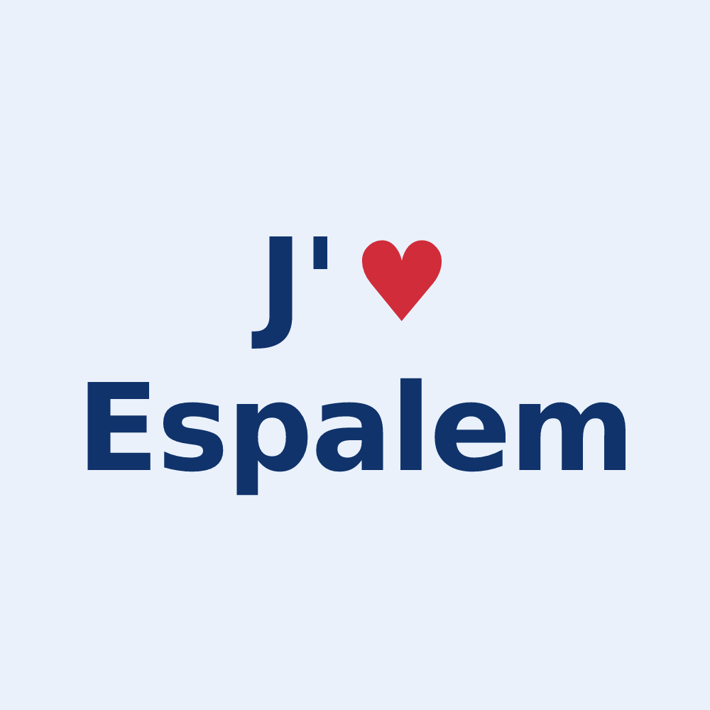 Sticker personnalisé Espalem — design « J'aime Espalem » imprimé sur le sticker