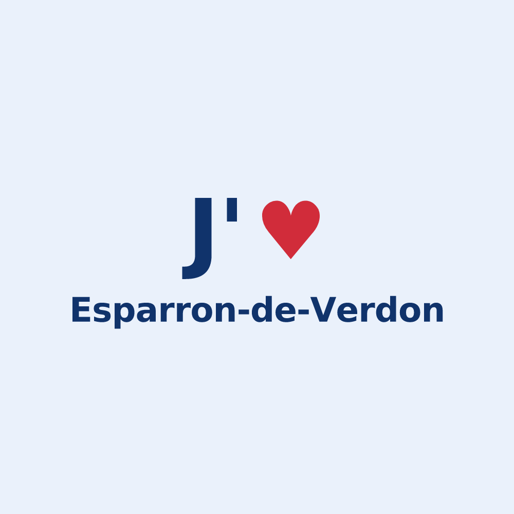 Sticker personnalisé Esparron-de-Verdon — design J'aime Esparron-de-Verdon