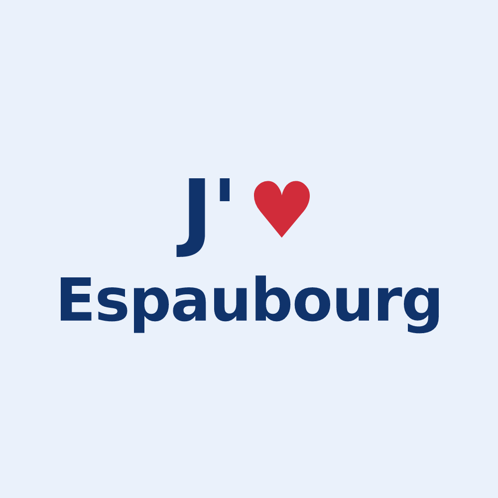 Sticker personnalisé Espaubourg — design J'aime Espaubourg