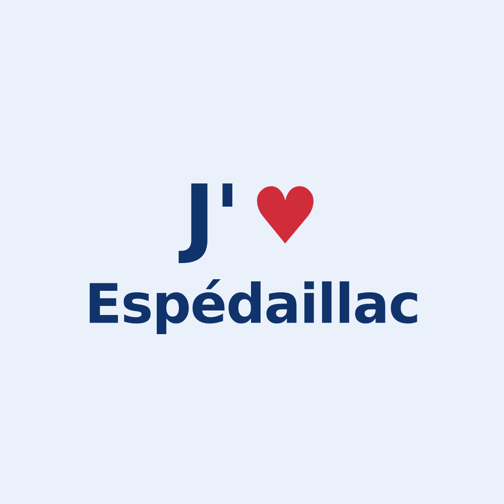 Sticker personnalisé Espédaillac — design J'aime Espédaillac
