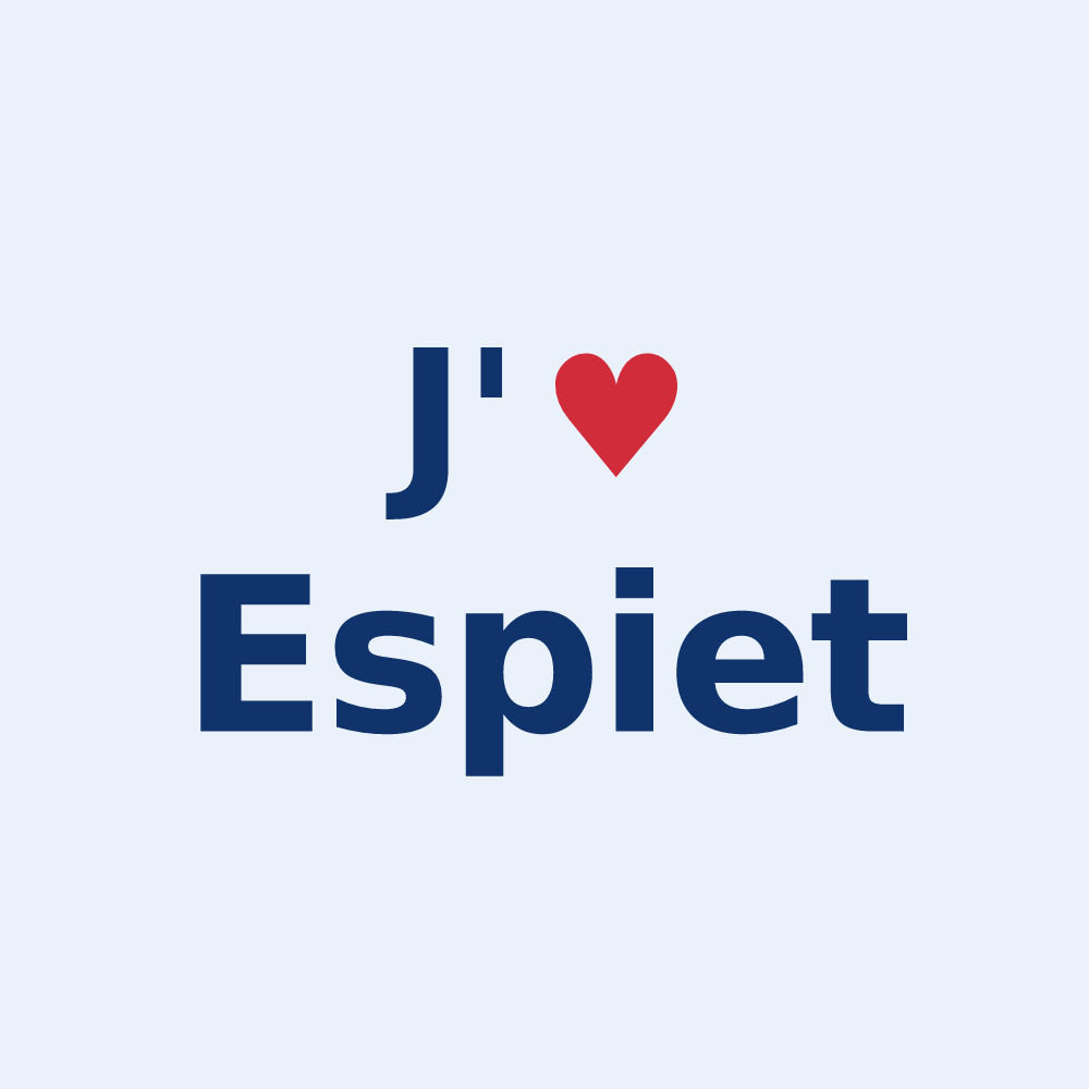 Sticker personnalisé Espiet — design J'aime Espiet