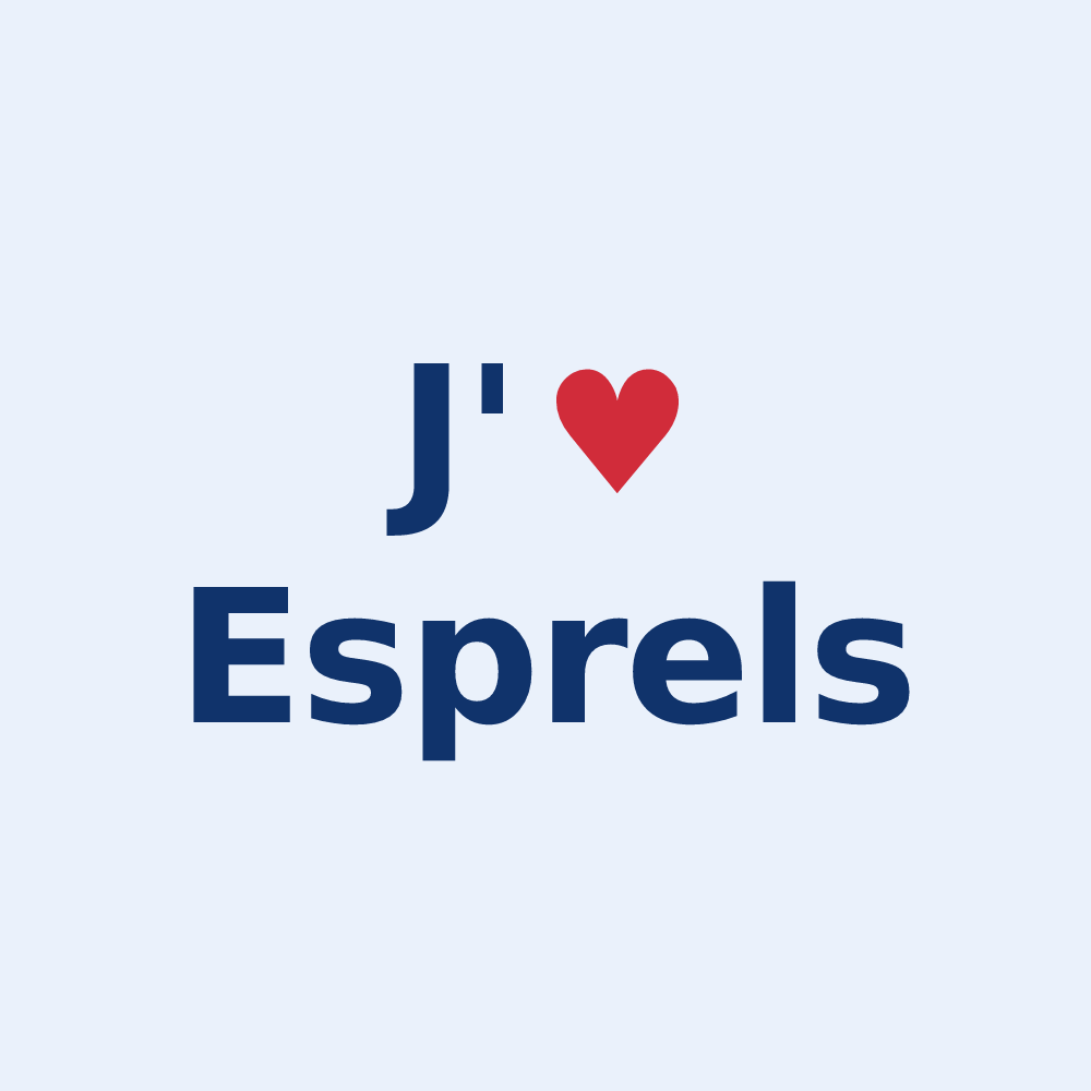 Sticker personnalisé Esprels — design « J'aime Esprels » imprimé sur le sticker