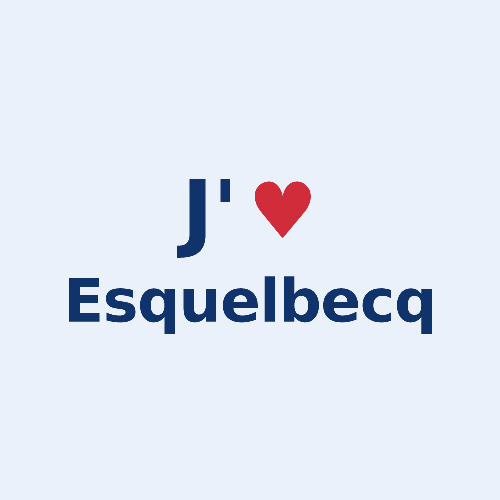 Sticker personnalisé Esquelbecq — design « J'aime Esquelbecq » imprimé sur le sticker