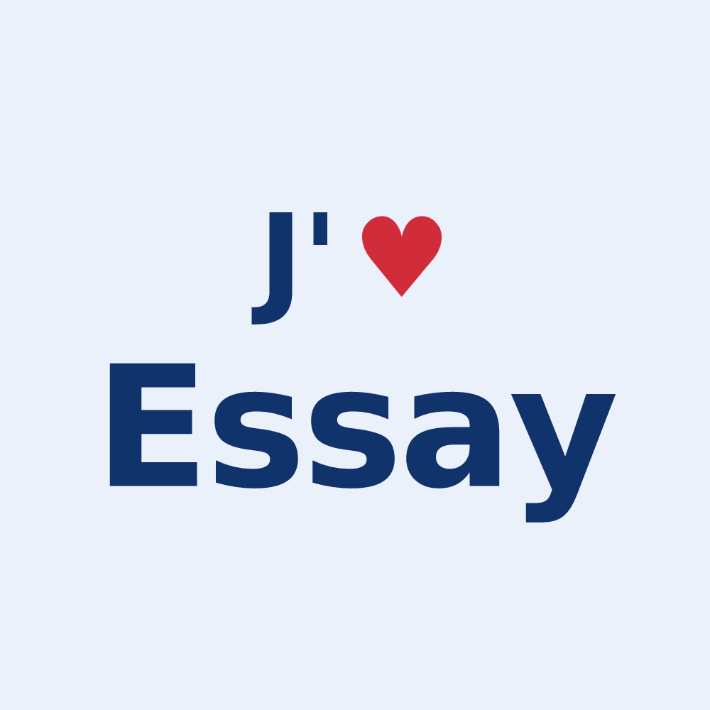 Sticker personnalisé Essay — design J'aime Essay