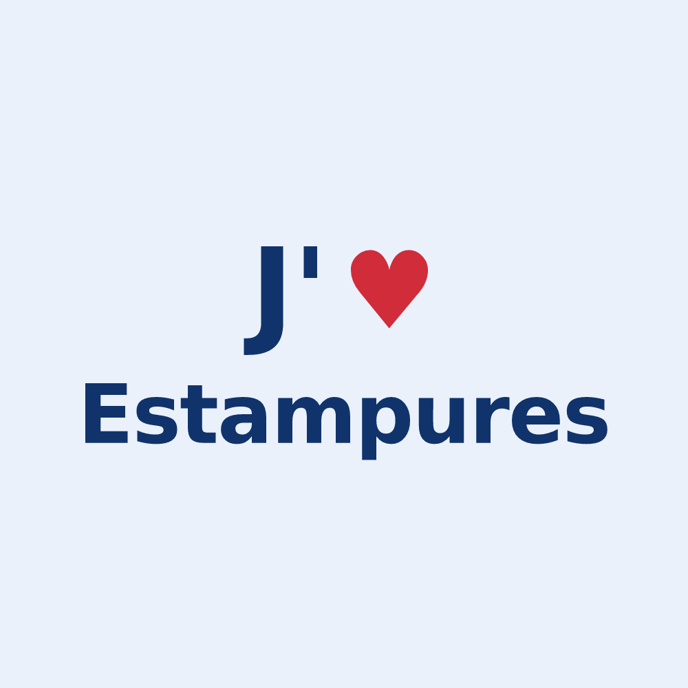 Sticker personnalisé Estampures — design J'aime Estampures