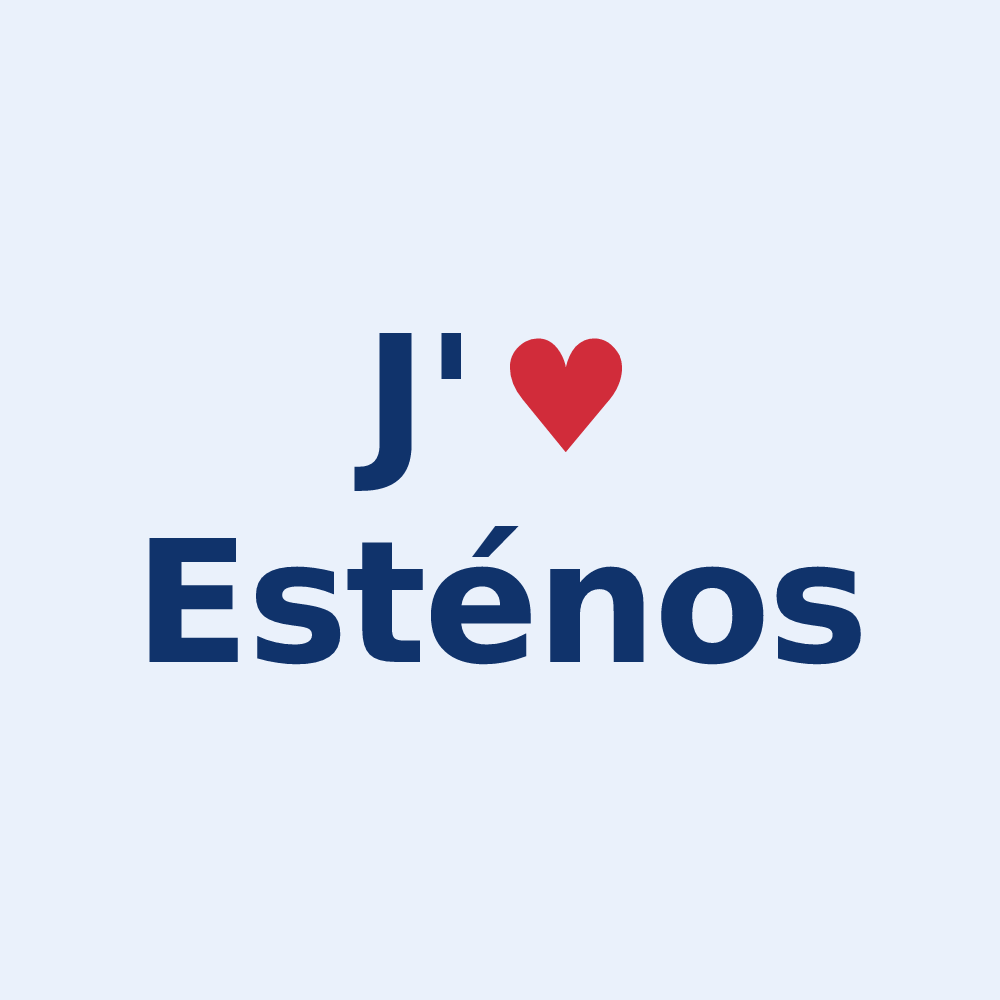 Sticker personnalisé Esténos — design J'aime Esténos