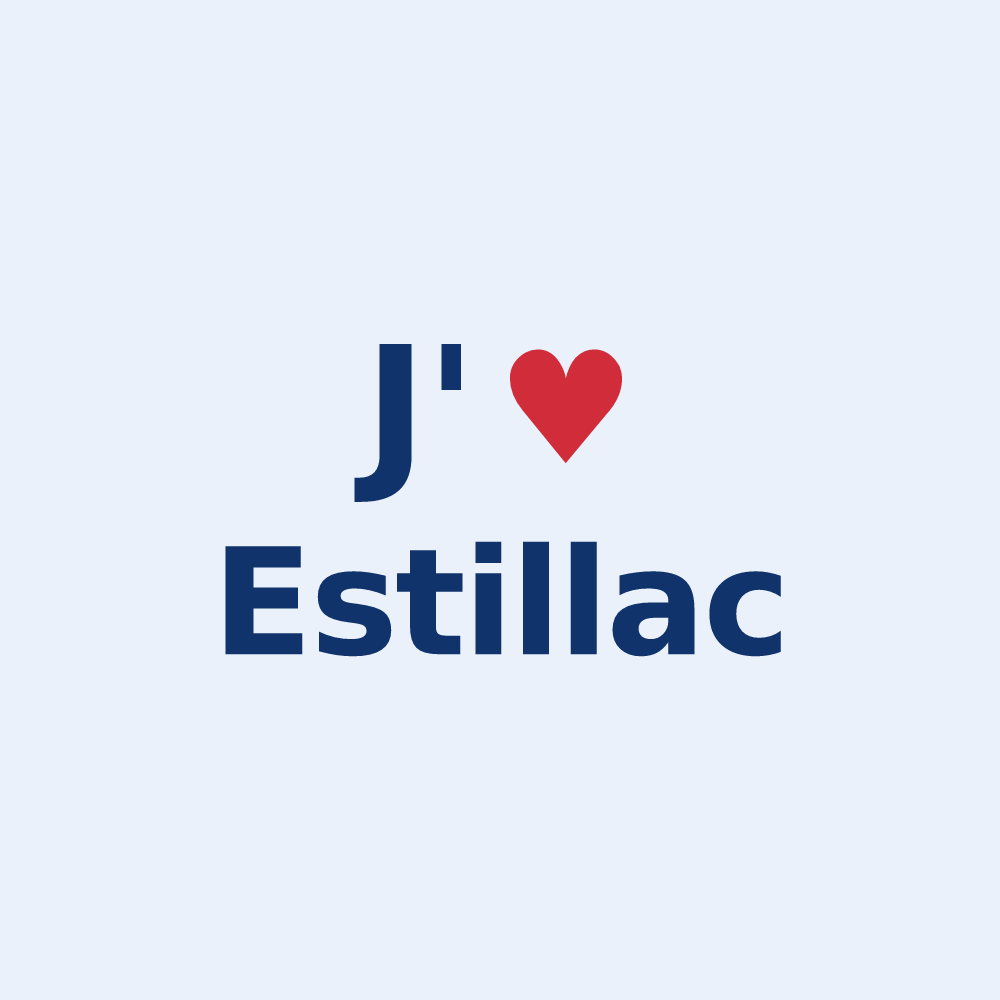 Sticker personnalisé Estillac — design J'aime Estillac