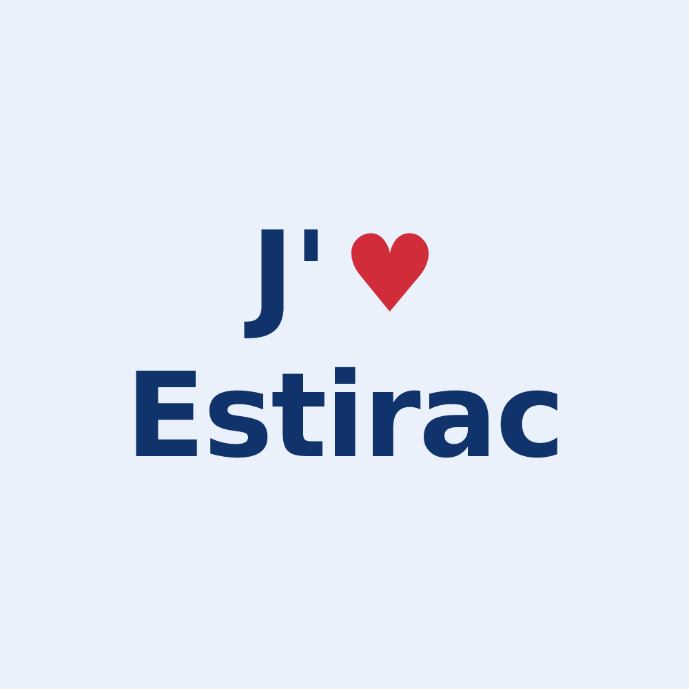 Sticker personnalisé Estirac — design J'aime Estirac