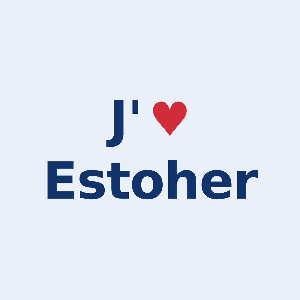 Sticker personnalisé Estoher — design J'aime Estoher