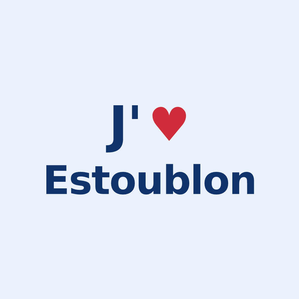 Sticker personnalisé Estoublon — design « J'aime Estoublon » imprimé sur le sticker