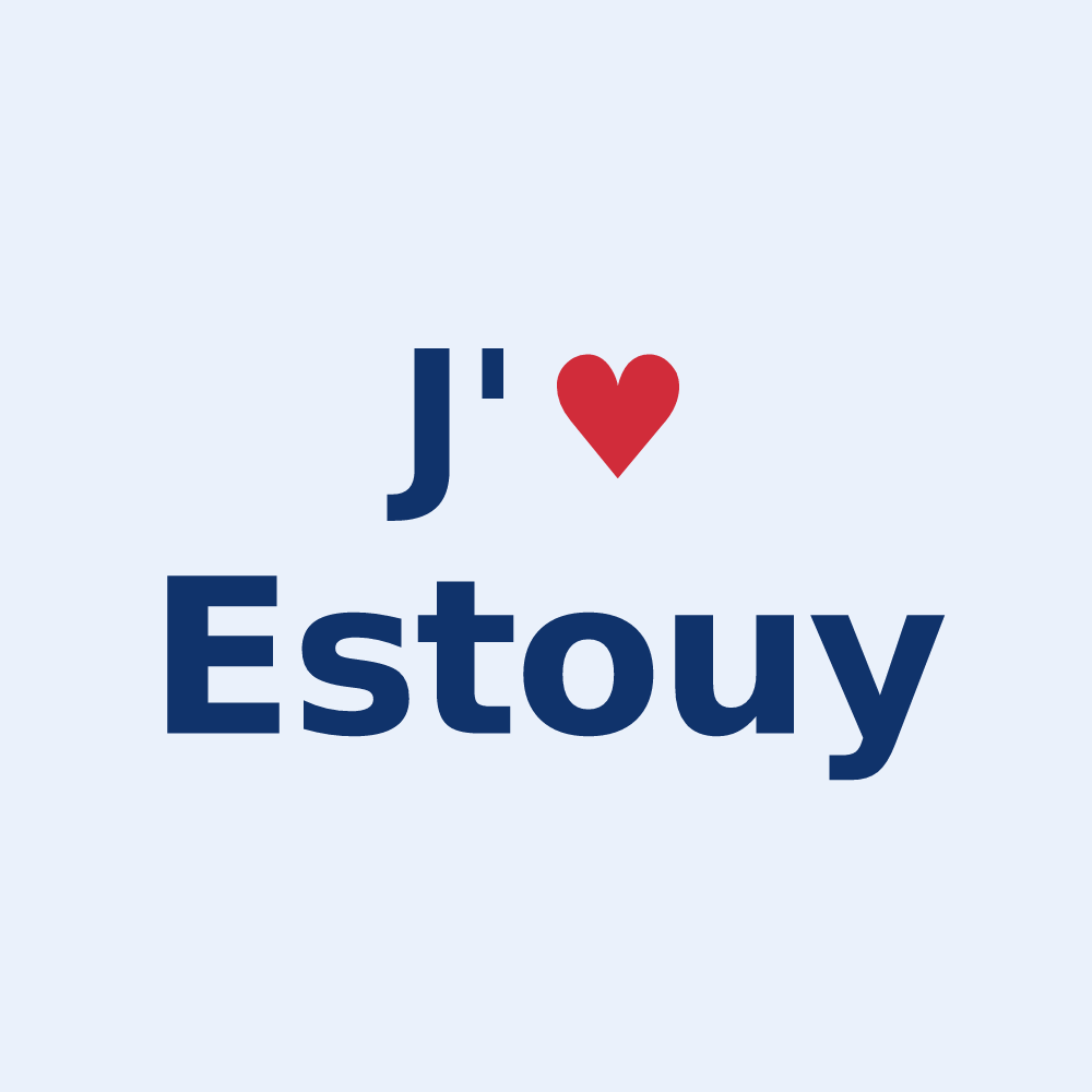 Sticker personnalisé Estouy — design J'aime Estouy