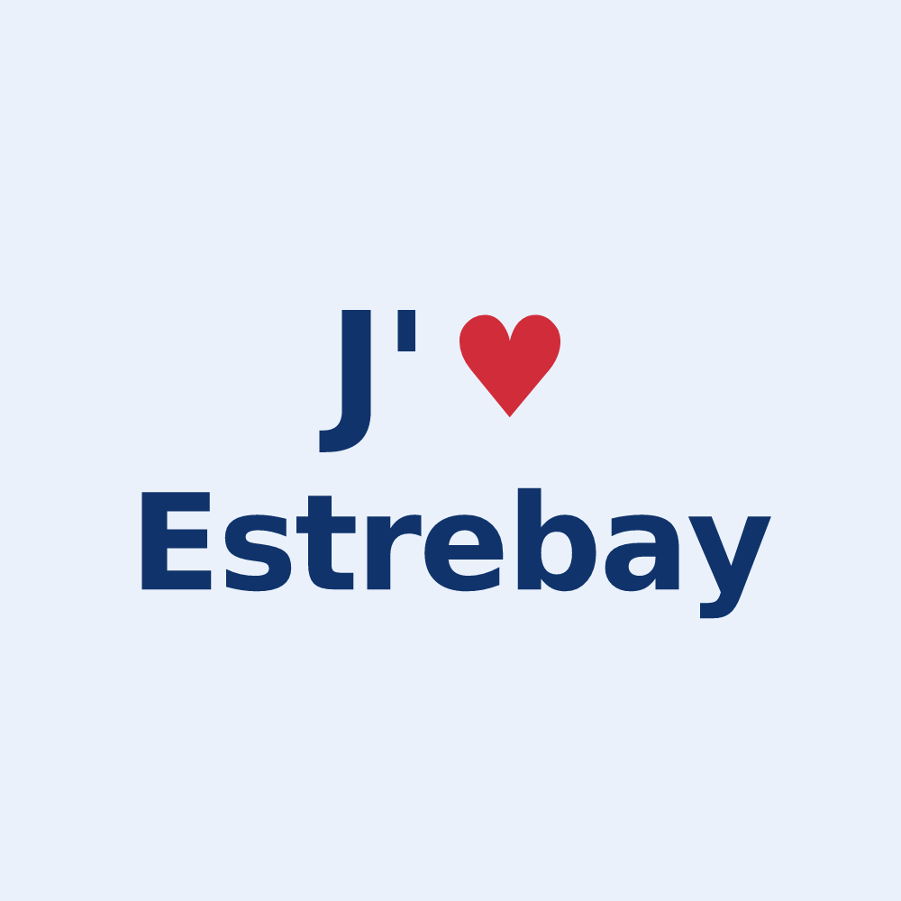 Sticker personnalisé Estrebay — design J'aime Estrebay