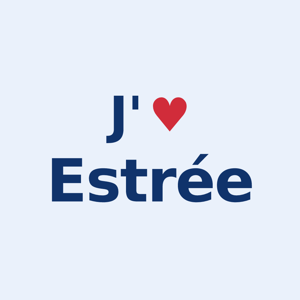 Sticker personnalisé Estrée — design J'aime Estrée