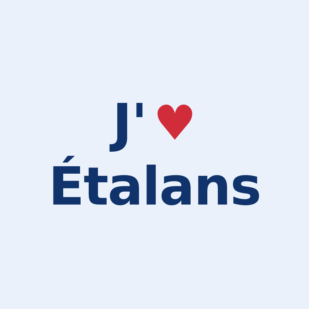 Sticker personnalisé Étalans — design J'aime Étalans