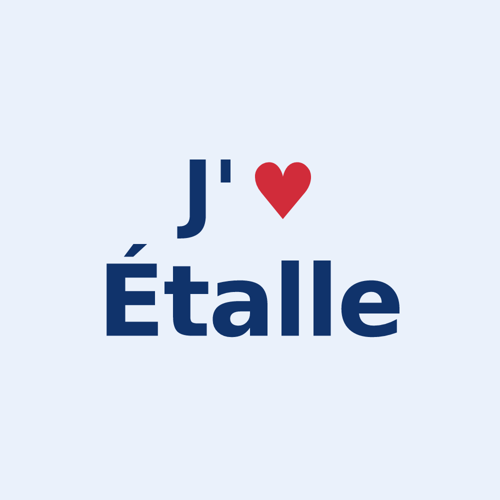 Sticker personnalisé Étalle — design « J'aime Étalle » imprimé sur le sticker