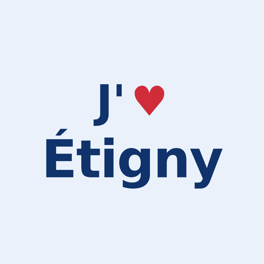 Sticker personnalisé Étigny — design J'aime Étigny