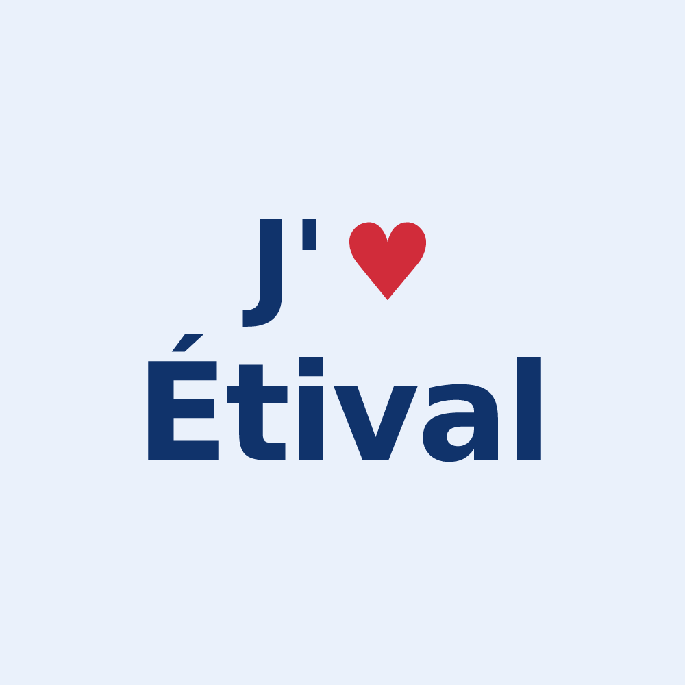 Sticker personnalisé Étival — design J'aime Étival