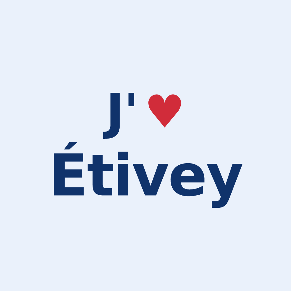 Sticker personnalisé Étivey — design J'aime Étivey