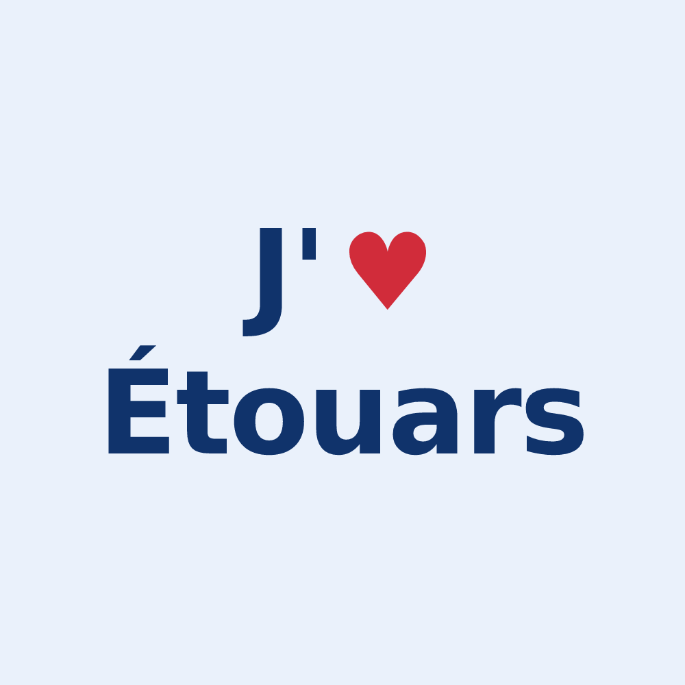 Sticker personnalisé Étouars — design « J'aime Étouars » imprimé sur le sticker