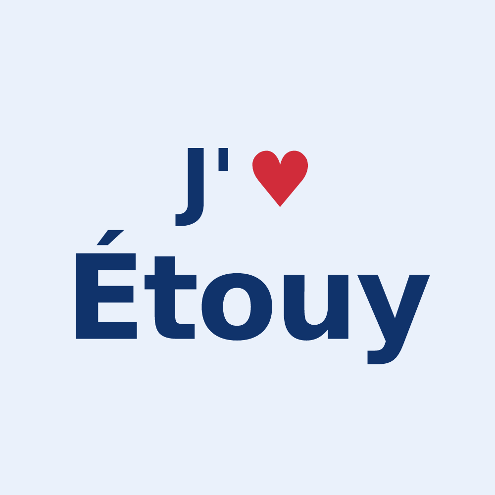 Sticker personnalisé Étouy — design J'aime Étouy