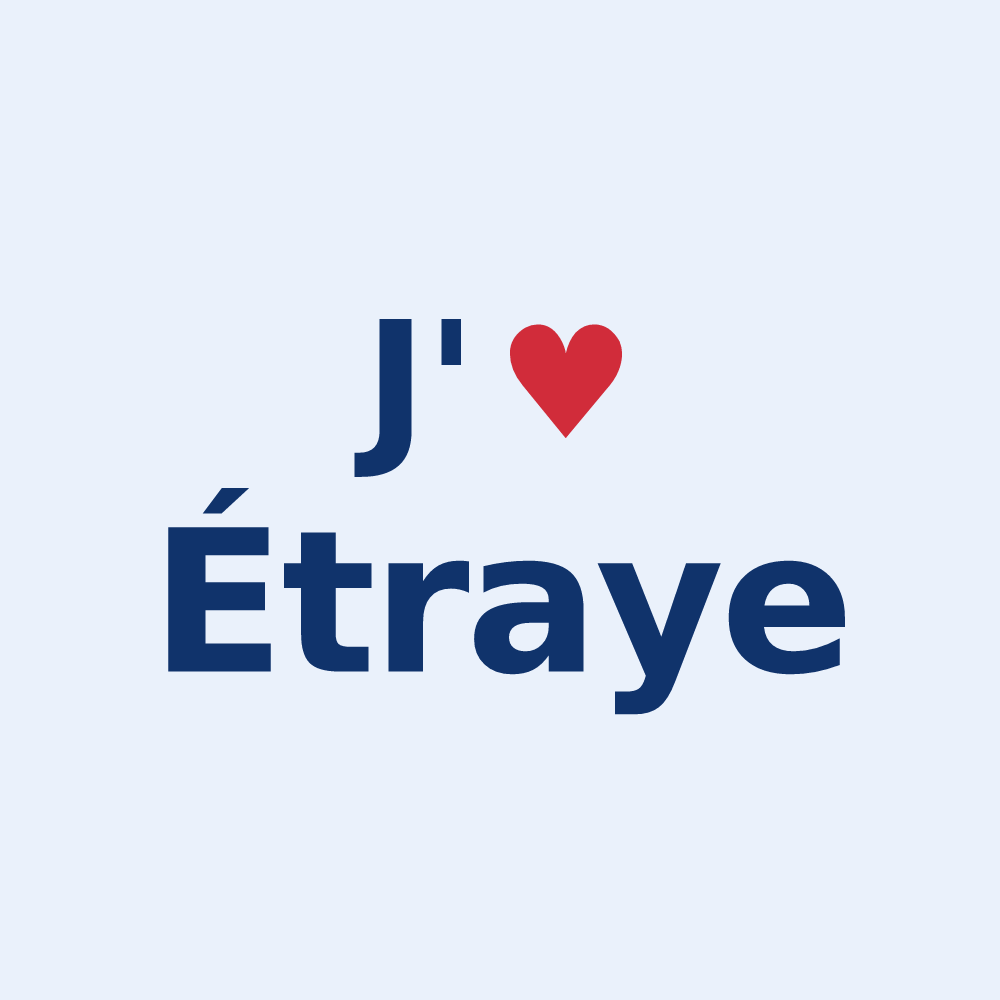 Sticker personnalisé Étraye — design J'aime Étraye