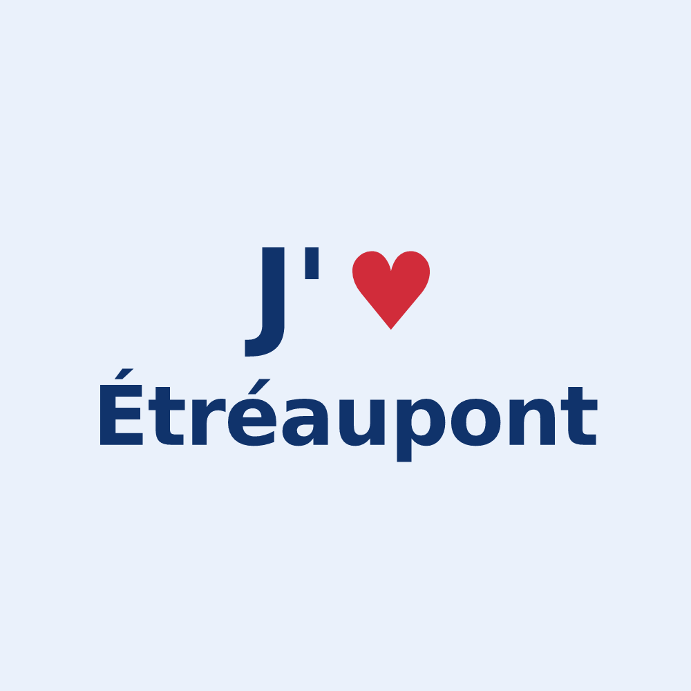 Sticker personnalisé Étréaupont — design J'aime Étréaupont