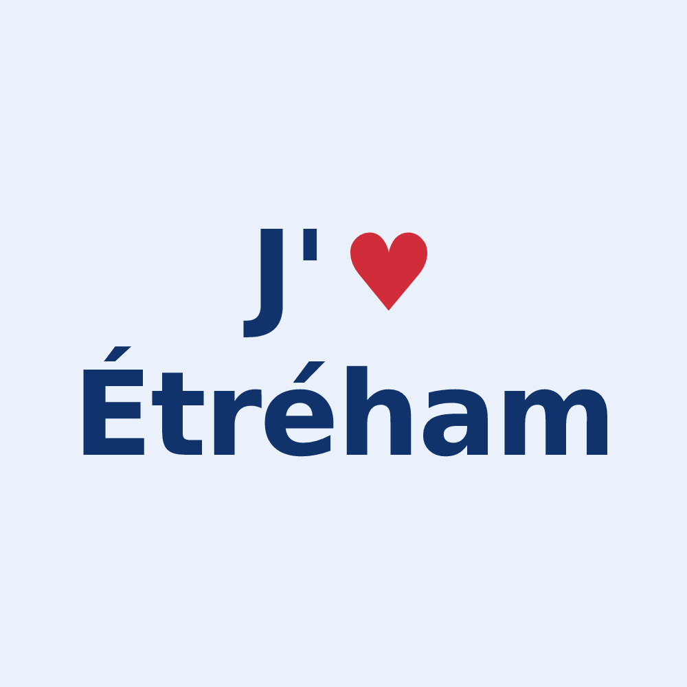 Sticker personnalisé Étréham — design J'aime Étréham